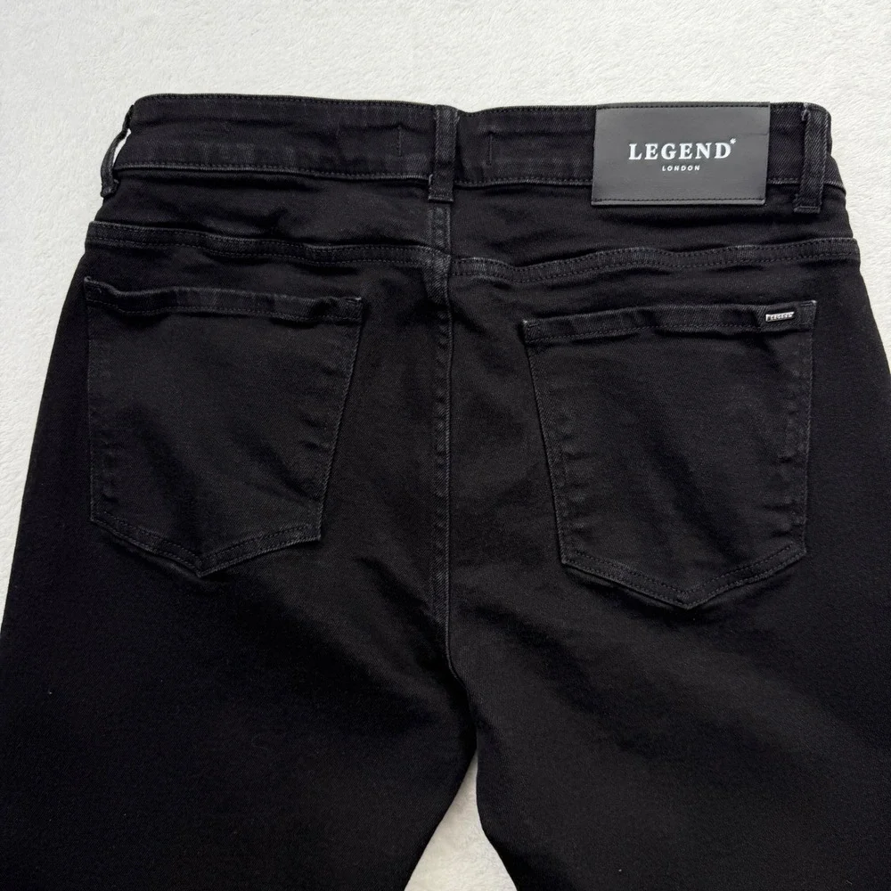 Legend London Jeans Mens 34x34 Black Slim Fit Denim LL-2022-296 Stretch